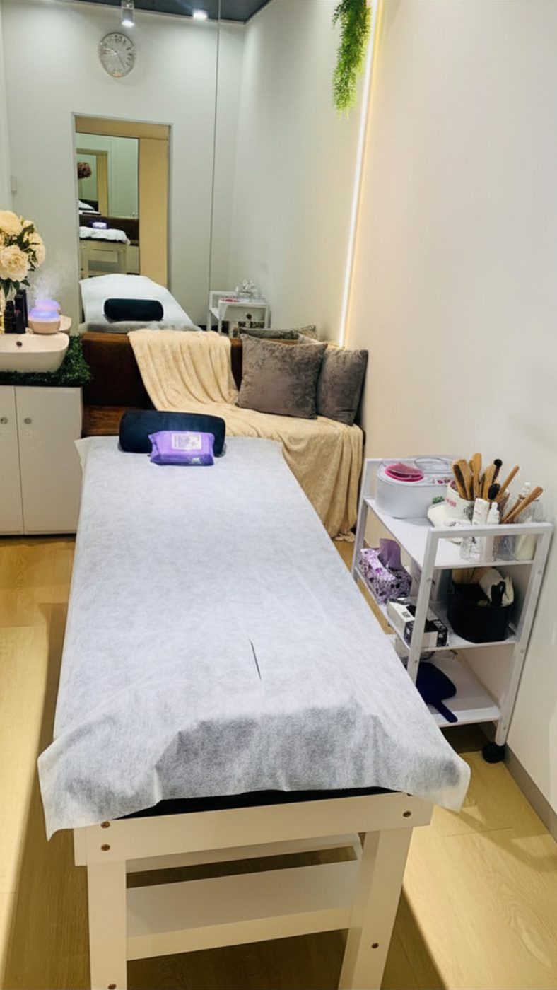The private treatment room at Wax On Wax Off in Sea Point
